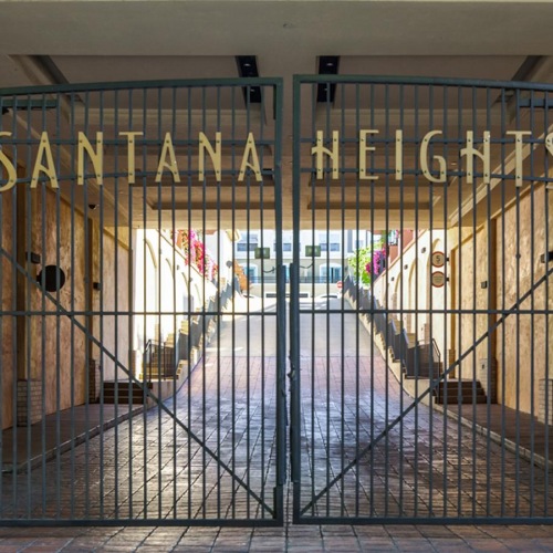 Find your perfect fit at Santana Row a gate with Santana Heights sign on it
