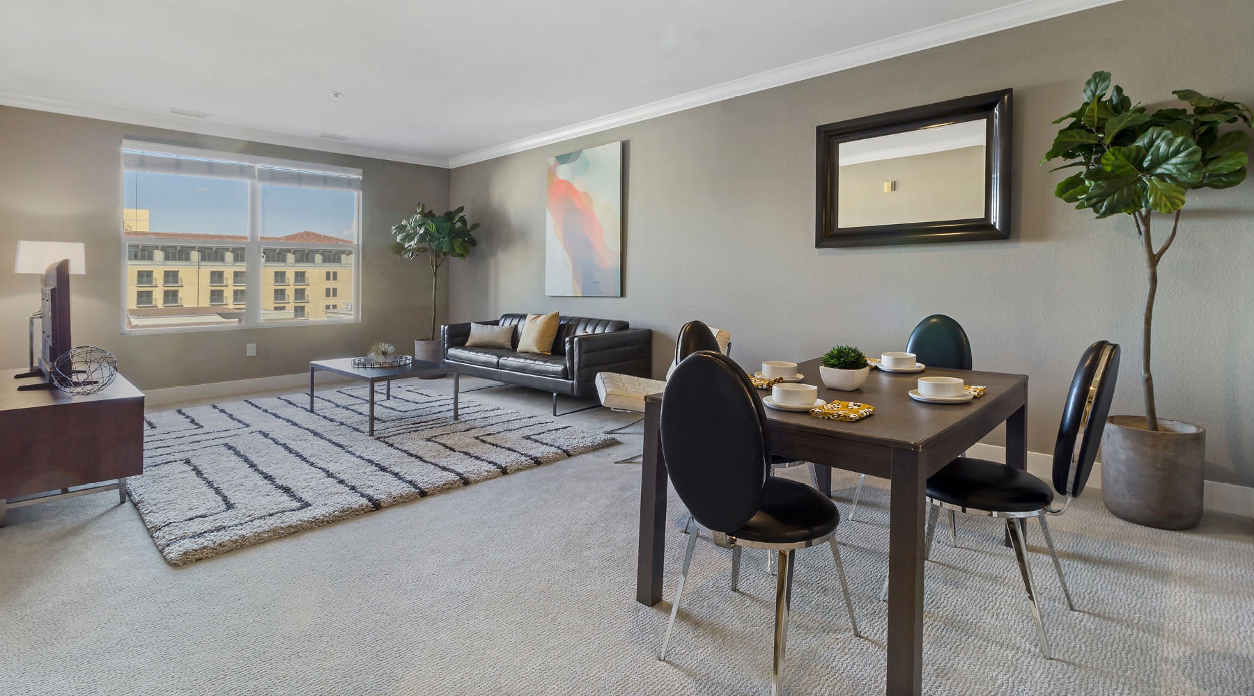 ABOUT SANTANA HEIGHTS living room and dining area with large window